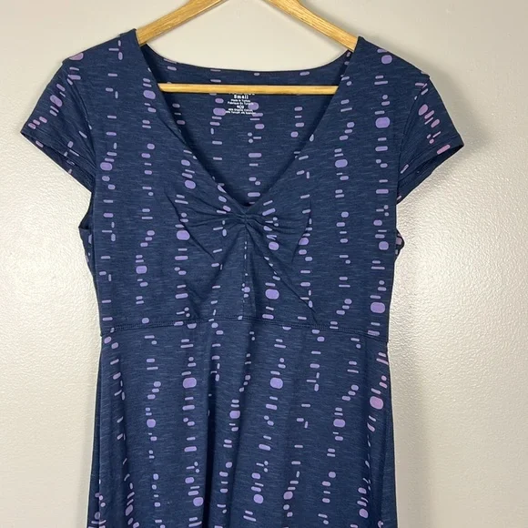 Toad&Co Rosemarie Navy and Light Blue Jersey Knit Dress Size Small EUC - Picture 12 of 16